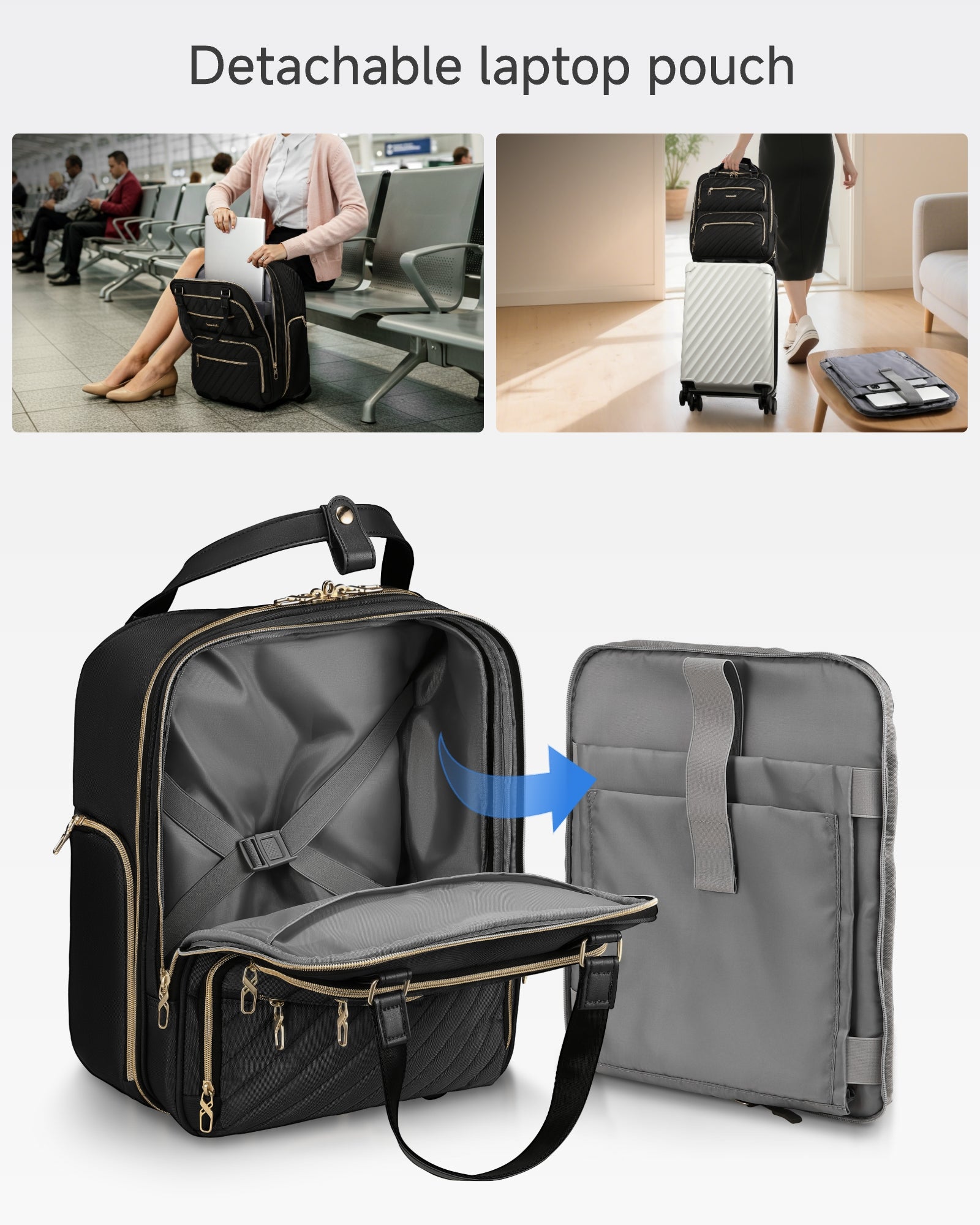 Luggex Underseat Carry On | Lightweight & Perfect for Short Trips (16 Inch) 16-Inch Cream White
