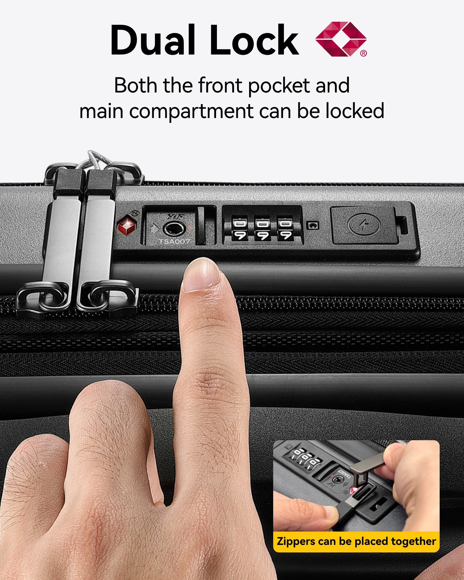 LUGGEX Smart Luggage Set | Front-Opening for Quick Access with USB Port (20/28)
