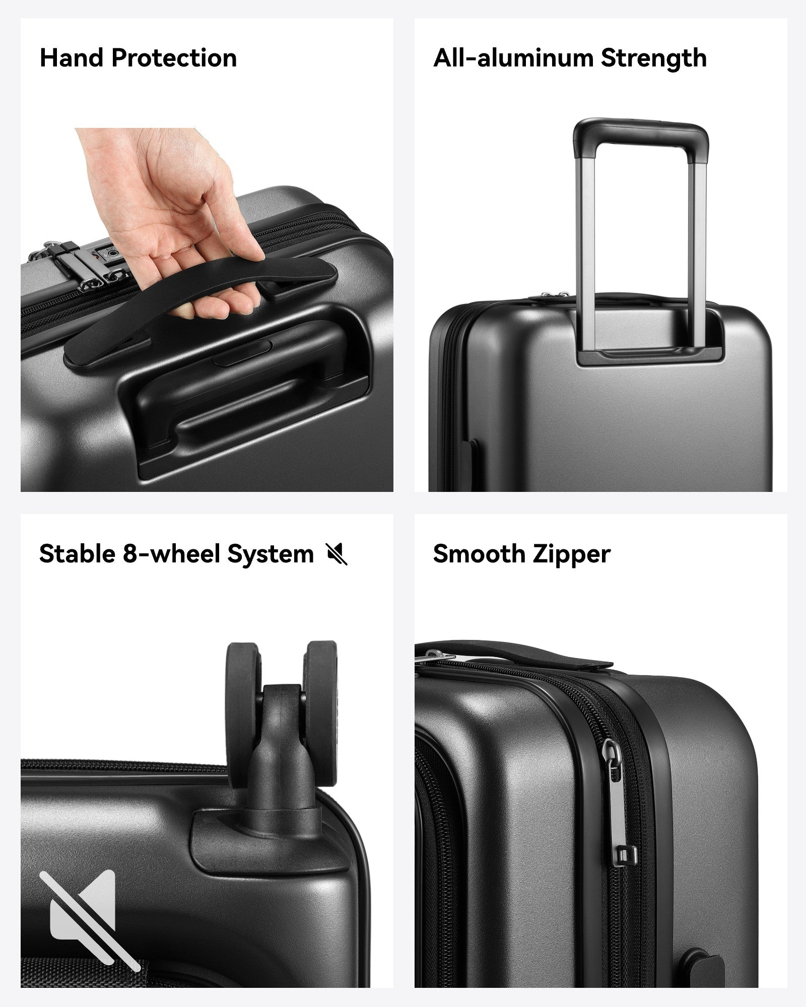 LUGGEX Smart Luggage Set | Front-Opening for Quick Access with USB Port (20/28)