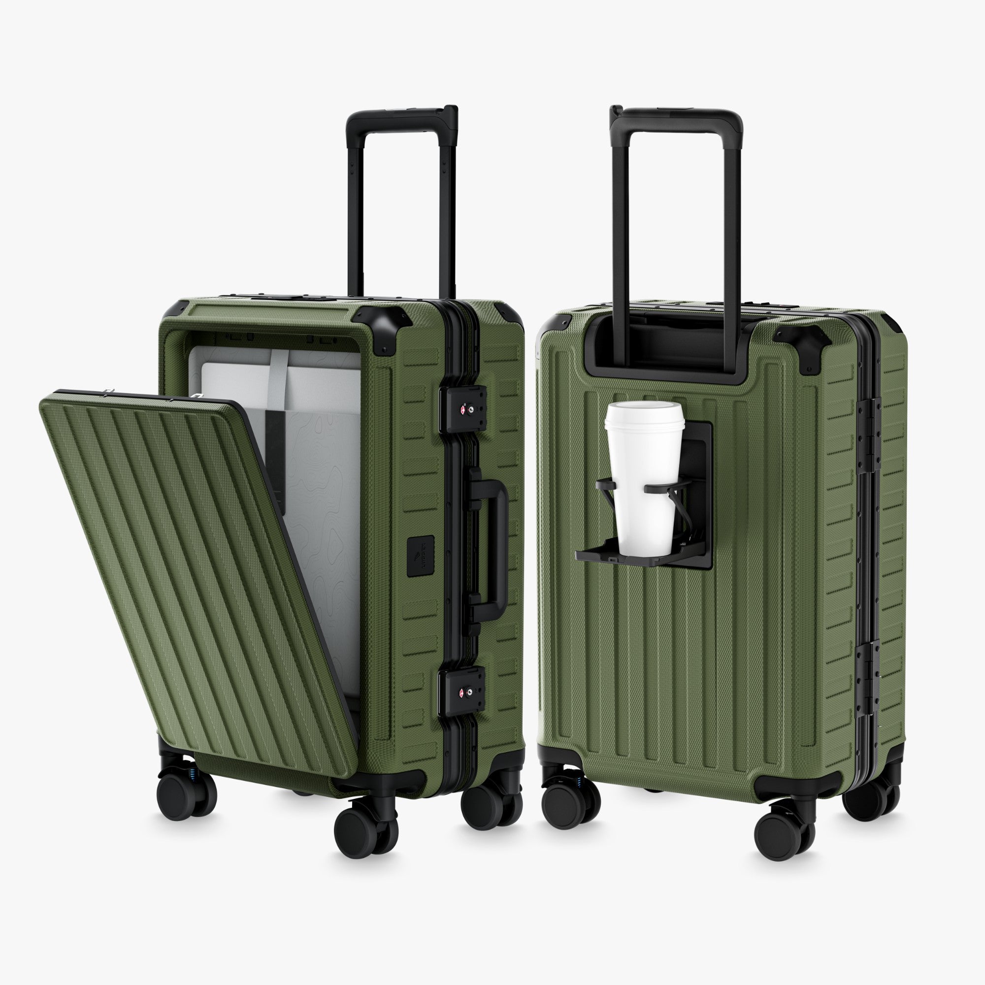 ZX All in One | Bigger Carry On | Zipperless Aluminum Frame & Front Open 5_1x_ad86c8cf-66bd-4aba-b4d1-e647ddec2962 #color_Olive-green