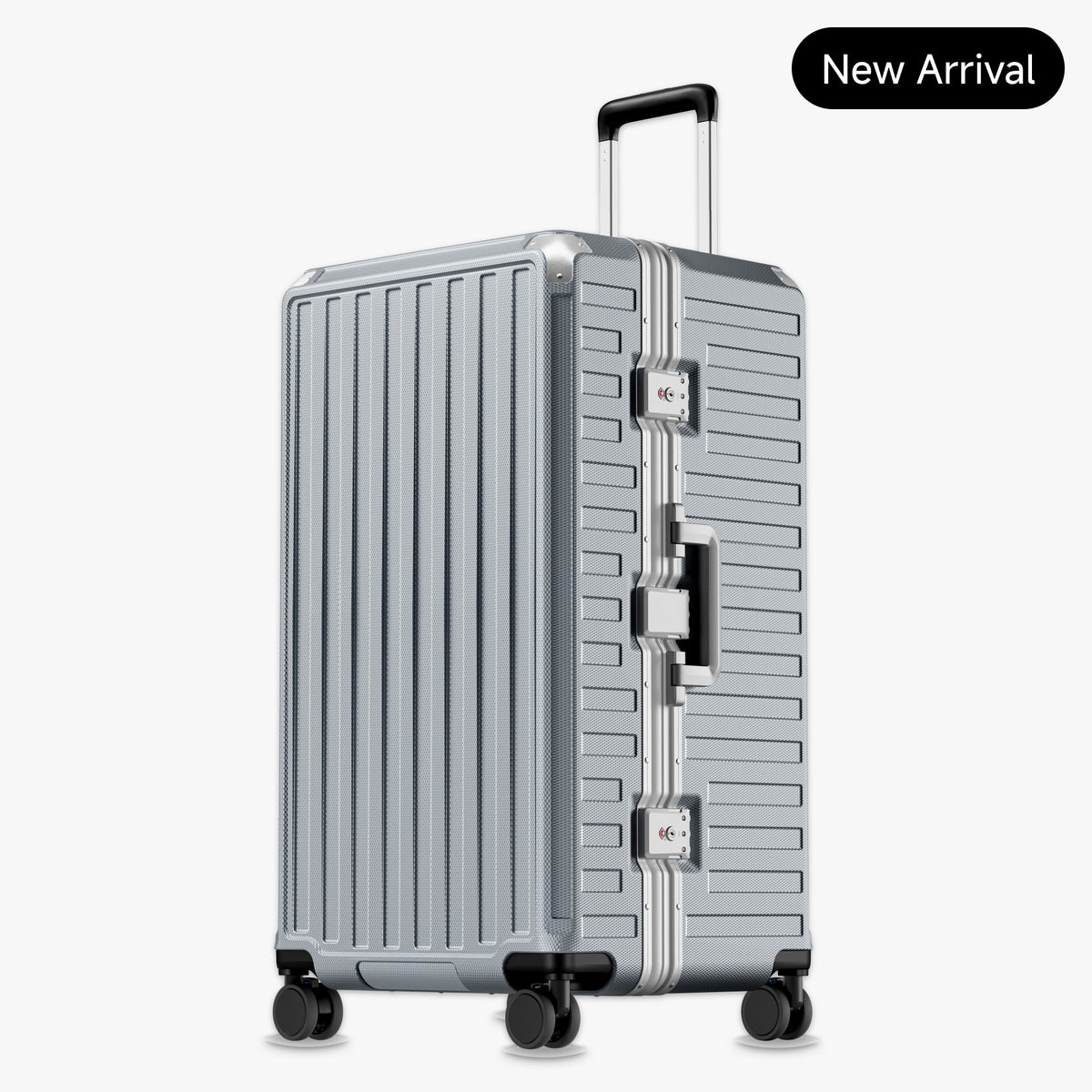 100% polycarbonate hard shell, and reinforced aluminum frame for durable protection and long-term travel use.