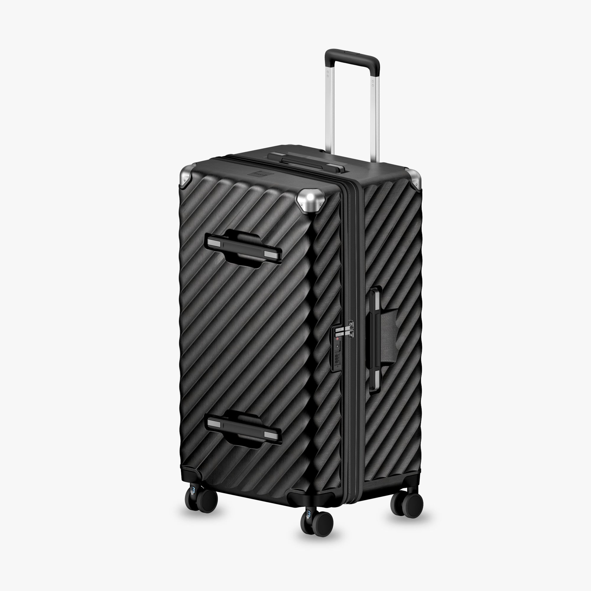 LUGGEX 28-inch expandable trunk check-in suitcase with a durable zippered design, offering extra packing capacity and stable rolling for long-haul and extended travel.
28-inch expandable trunk check-in suitcase with zippered closure, reinforced shell, and four spinner wheels for long trips
#color_black