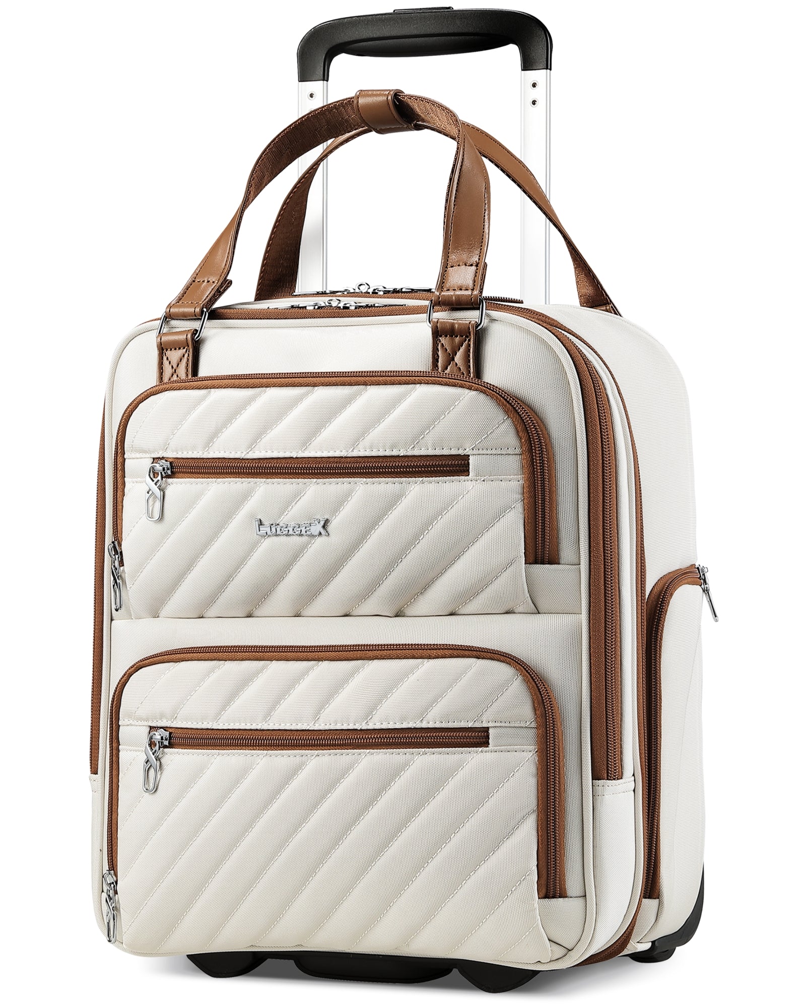 Luggex Underseat Carry On | Lightweight & Perfect for Short Trips (16 Inch) 16-Inch Cream White
