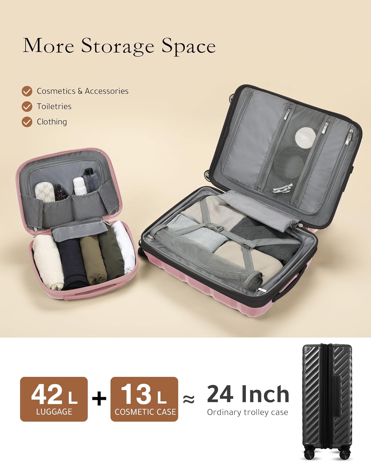 LUGGEX Lightweight Carry-On | Expandable 2-Piece Luggage with Spinner Wheels (14/20)