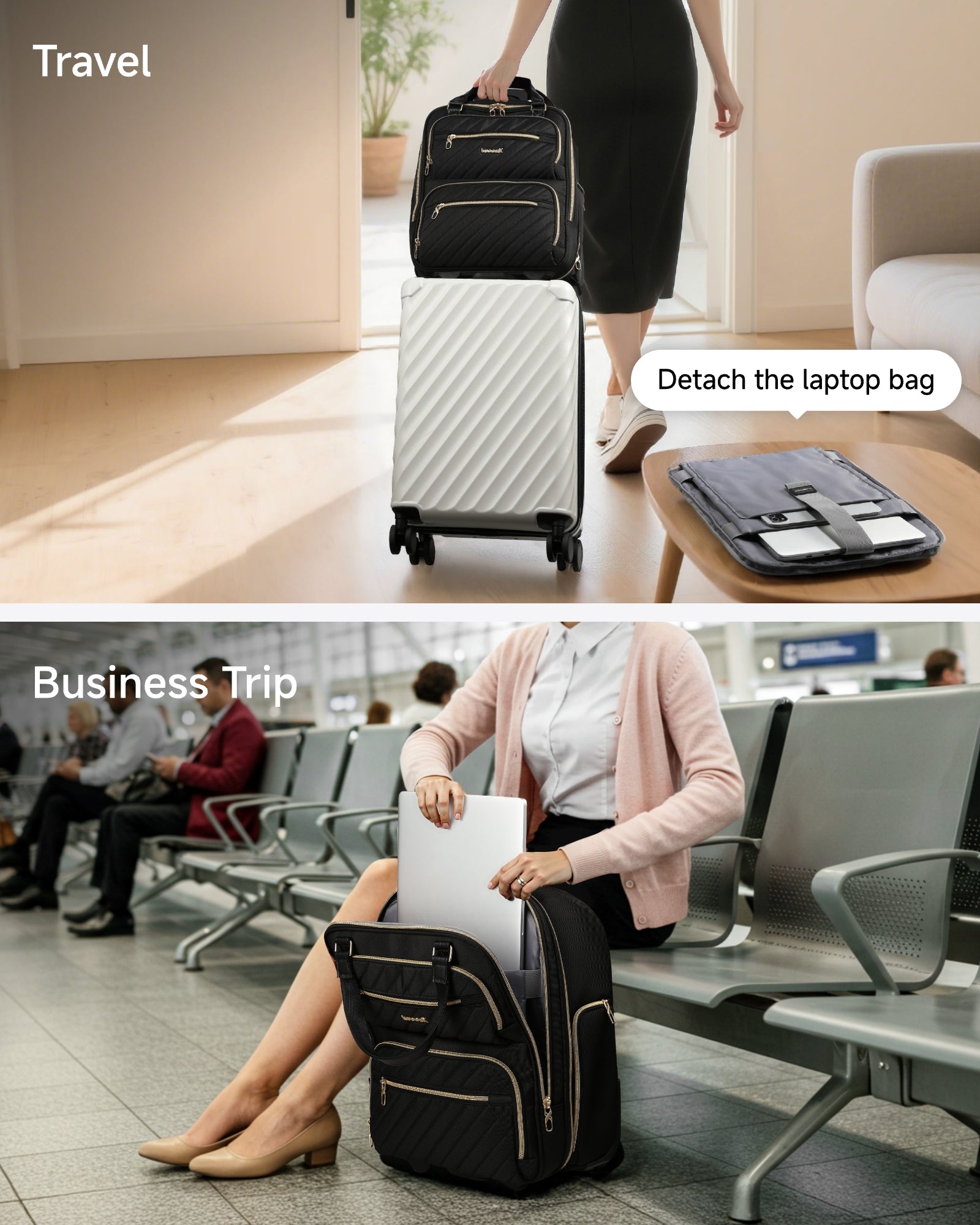 Luggex Underseat Carry On | Lightweight & Perfect for Short Trips (16 Inch) 16-Inch Cream White