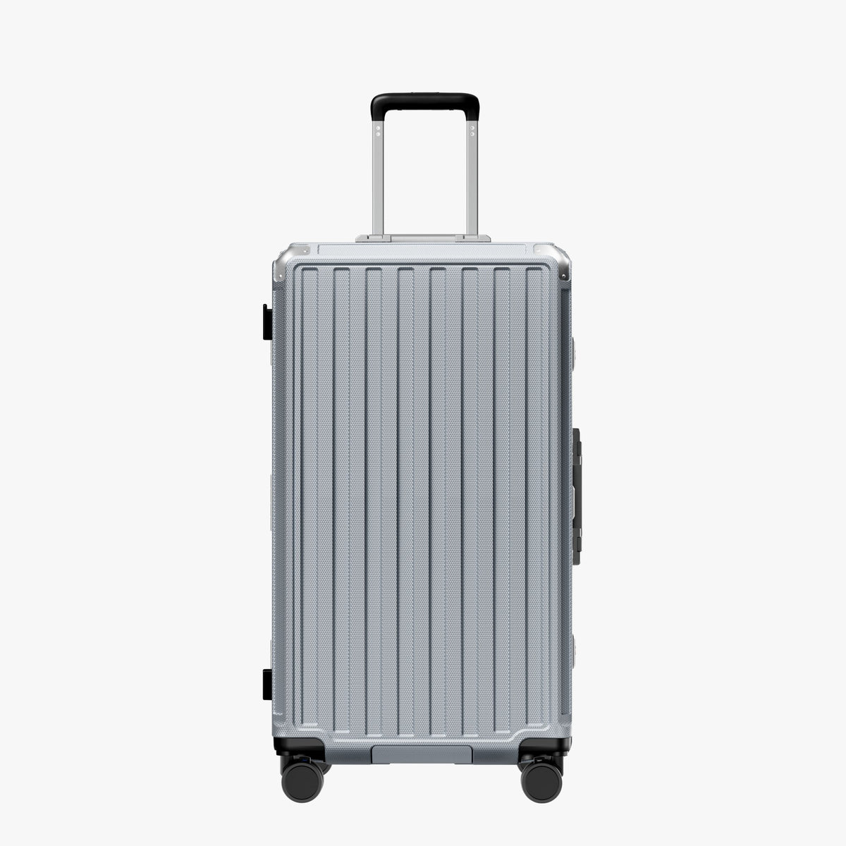 100% polycarbonate hard shell, and reinforced aluminum frame for durable protection and long-term travel use. #3:7 Trunk Structure for Deep Packing
The LUGGEX zipperless aluminum-frame 30-inch check-in suitcase with 100% polycarbonate hard shell, concentrates most of its capacity on the deeper main side, making bulky items easier to pack for extended trips.
#color_sliver_grey #show