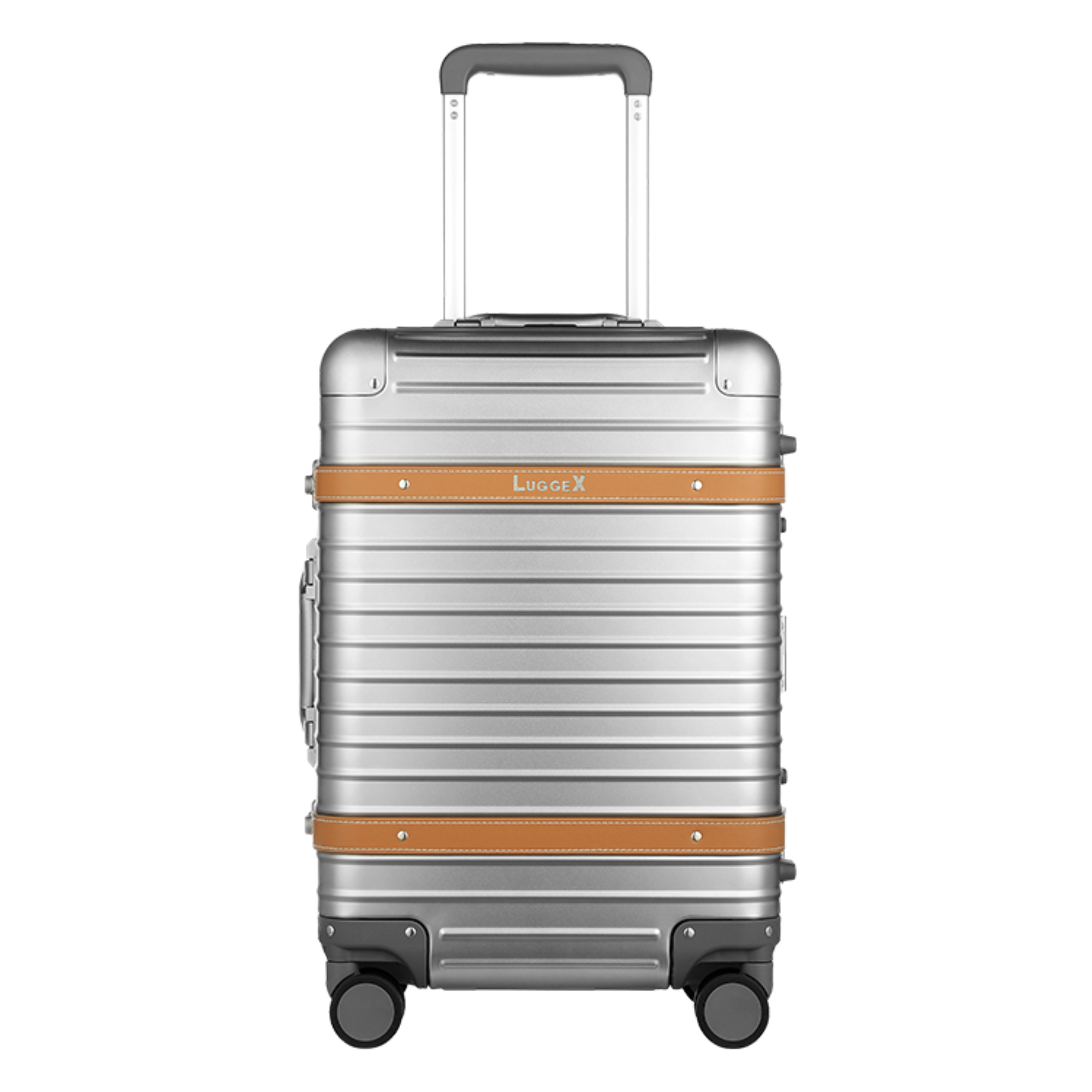 LUGGEX Aluminum Carry-On | Vintage Meets Tech, Zipperless & USB Charging Zipperless AV_Matte_Silver__1x_37418921-29db-4a72-b7a8-d0b210ac9307