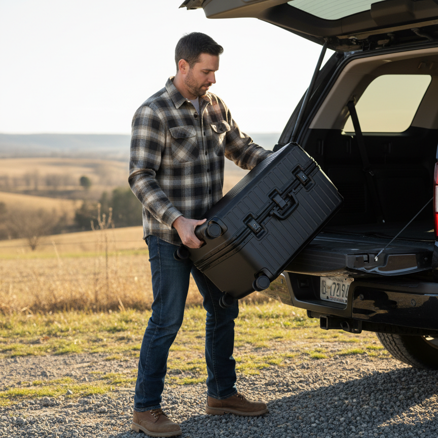 ZX Check-In 30'' Trunk | Zipperless Aluminum Frame, TSA Lock Black Generated_Image_January_20_2026_-_4_11PM