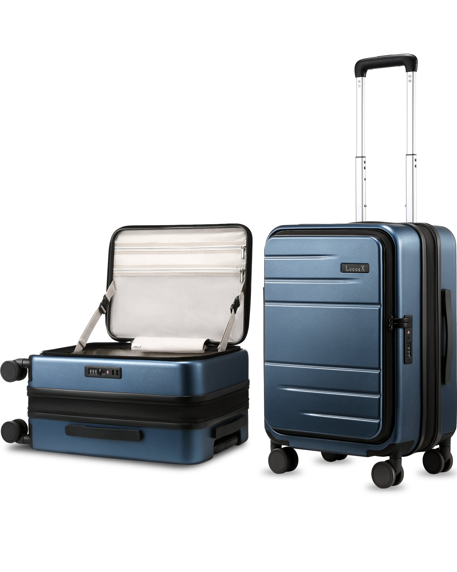 luggex-flo-lite-20-inch-blue-carry-on-luggage-front-opening