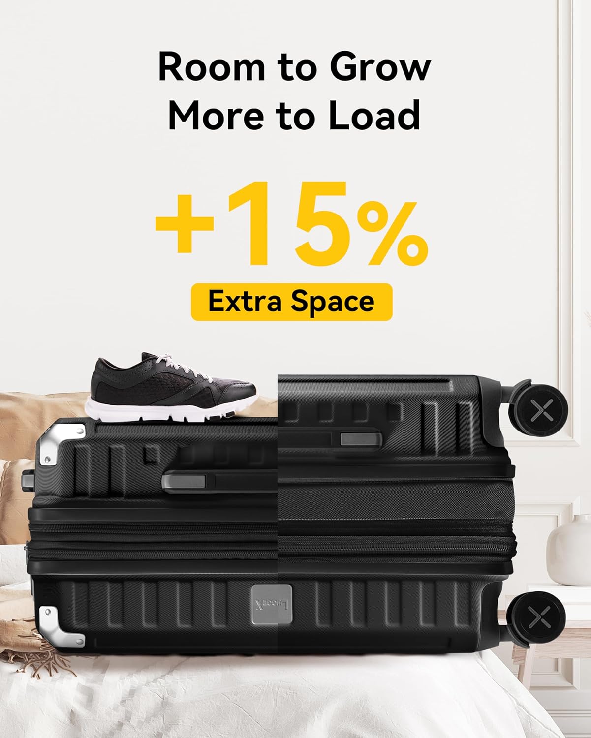 Aluminum Expandable Carry-On Luggage Ideal for Airport Travel - Boasting Durability and a Premium Expandable Design with Enhanced Visibility.