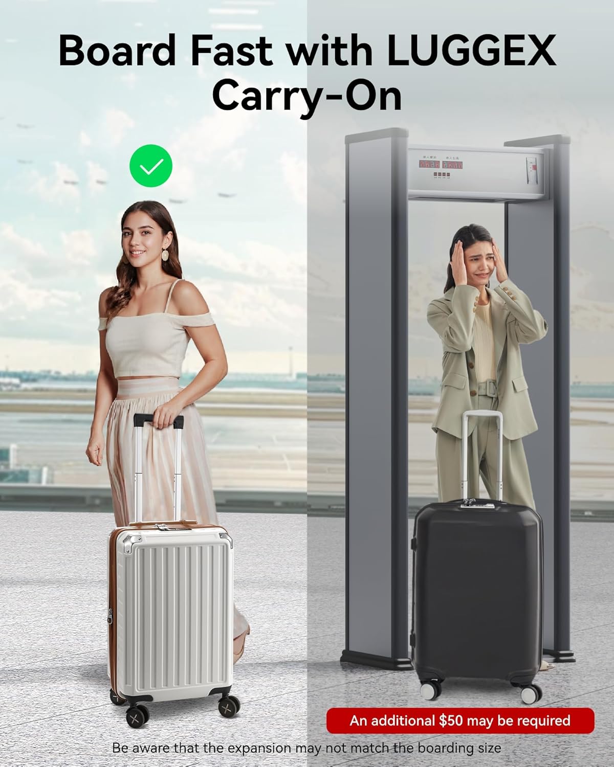 Aluminum Carry-On Luggage for Fashionable Airport Travel