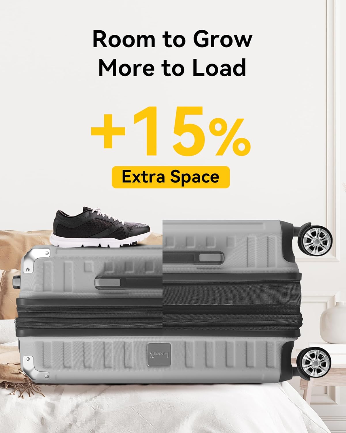 Aluminum Expandable Carry-On Luggage Ideal for Airport Travel - Boasting Durability and a Premium Expandable Design with Enhanced Visibility.