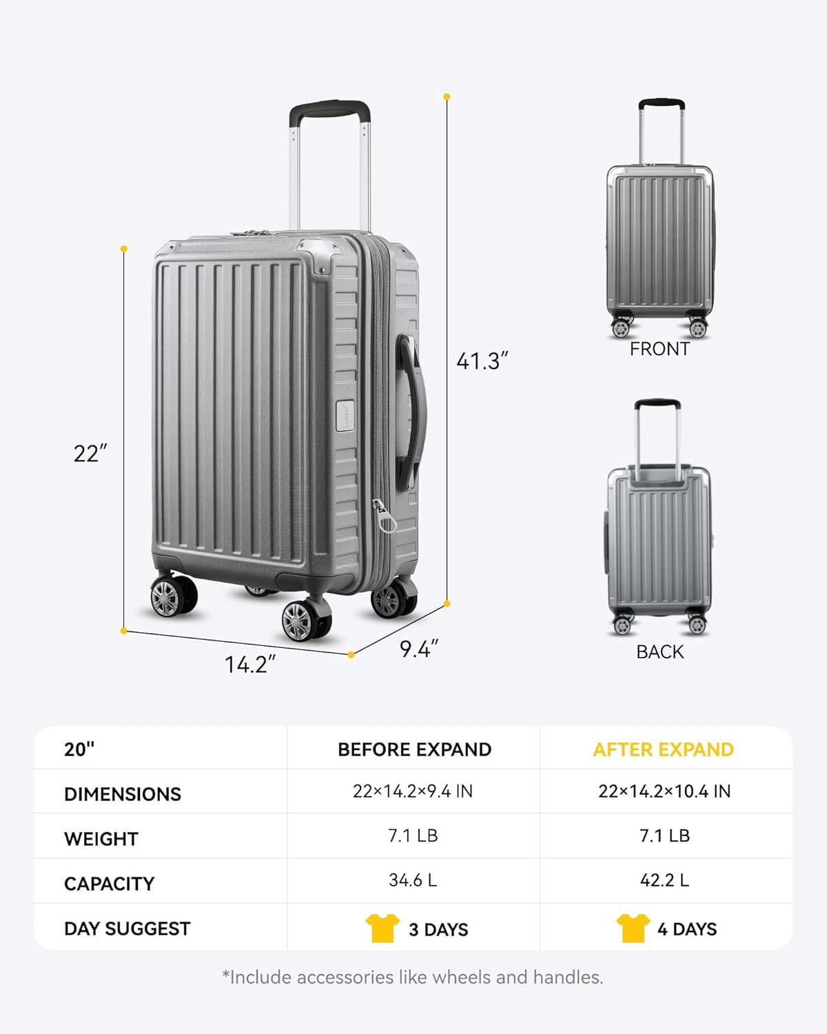 Lightweight Aluminum Carry-On Luggage, Airline-Approved Size with Durable Compact Design for Travel Essentials