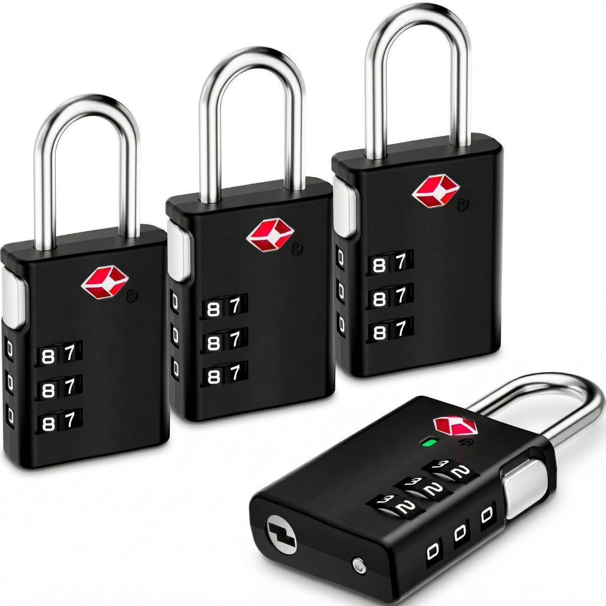 LUGGEX TSA Approved Keyless Luggage Locks | 4-Digit Combination, 4 Packs