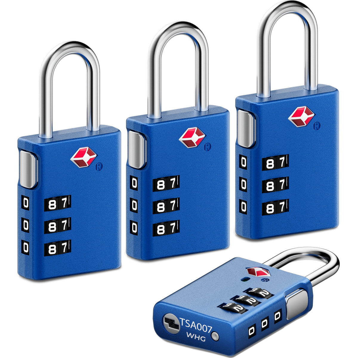 LUGGEX TSA Approved Keyless Luggage Locks | 4-Digit Combination, 4 Packs
