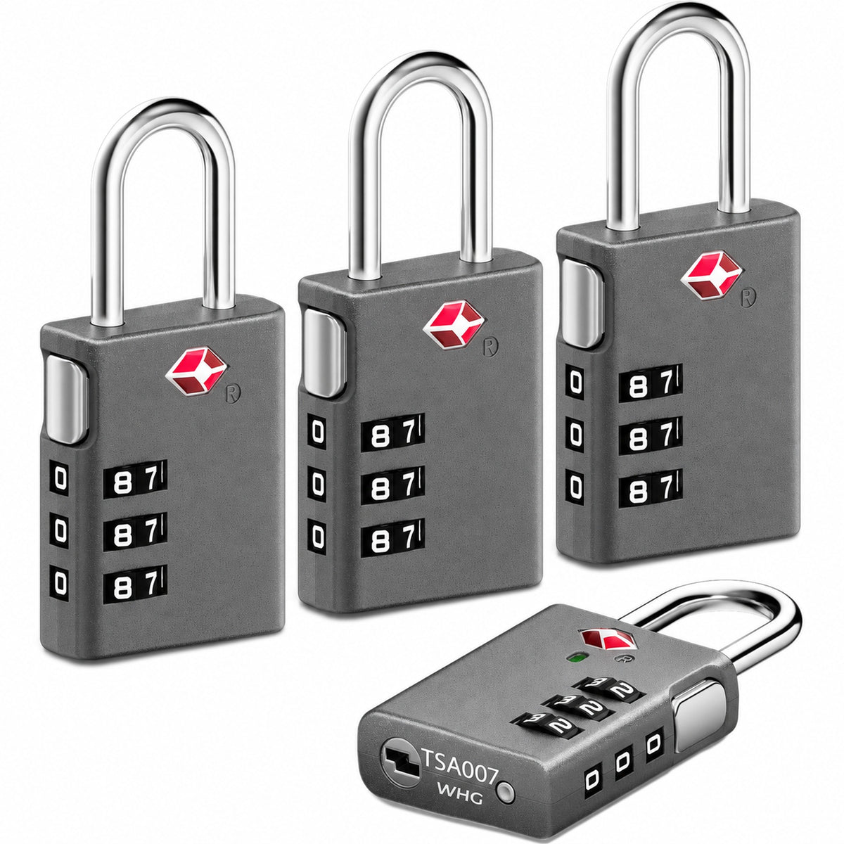 LUGGEX TSA Approved Keyless Luggage Locks | 4-Digit Combination, 4 Packs