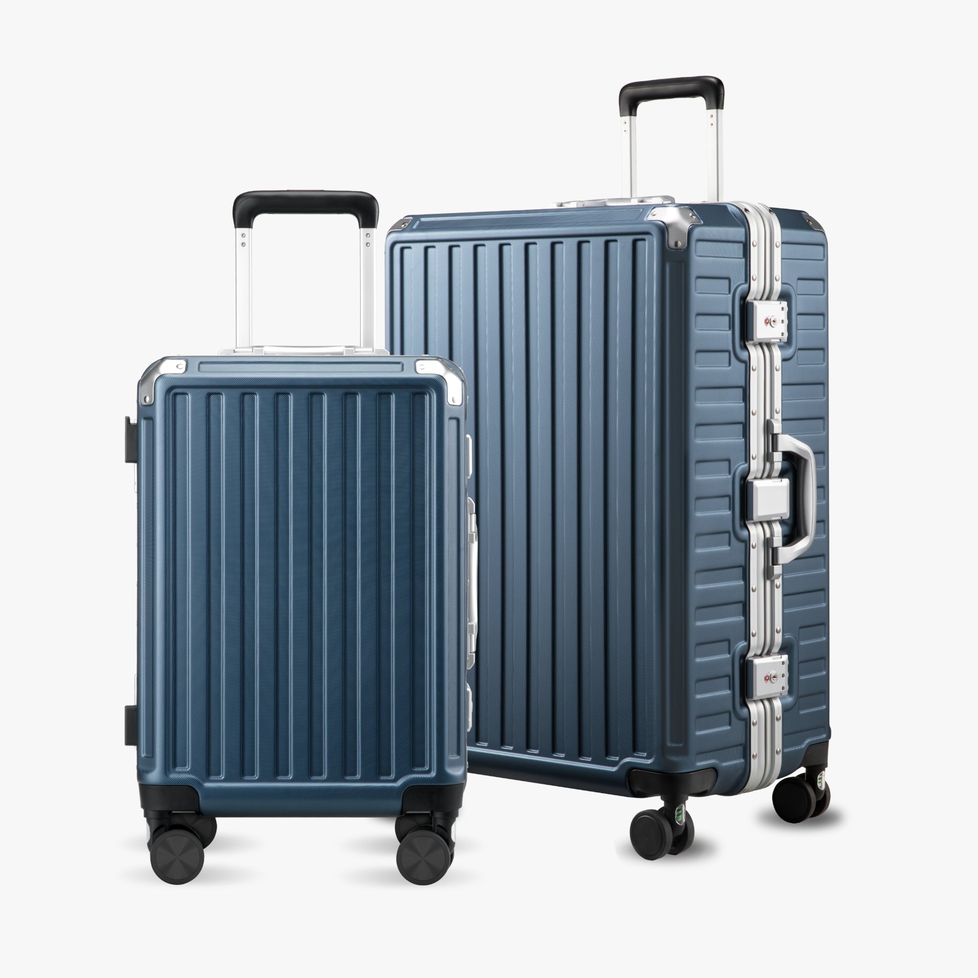 LUGGEX aluminum frame luggage suitcase set, 20-inch carry-on and 28-inch checked luggage with TSA locks and spinner wheels