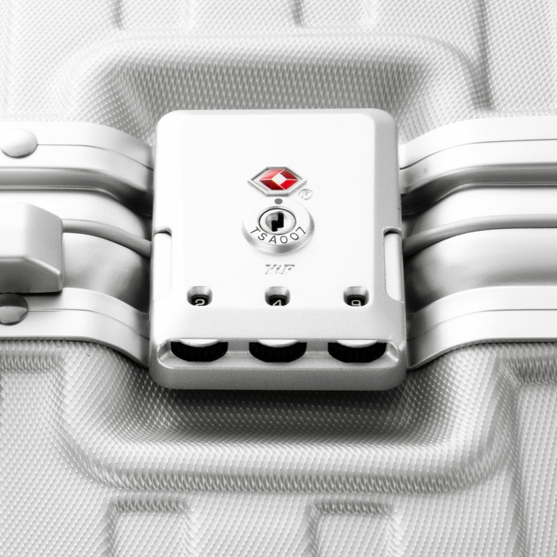 LUGGEX aluminum frame luggage suitcase set, 20-inch carry-on and 28-inch checked luggage with dual TSA-approved locks for maximum security