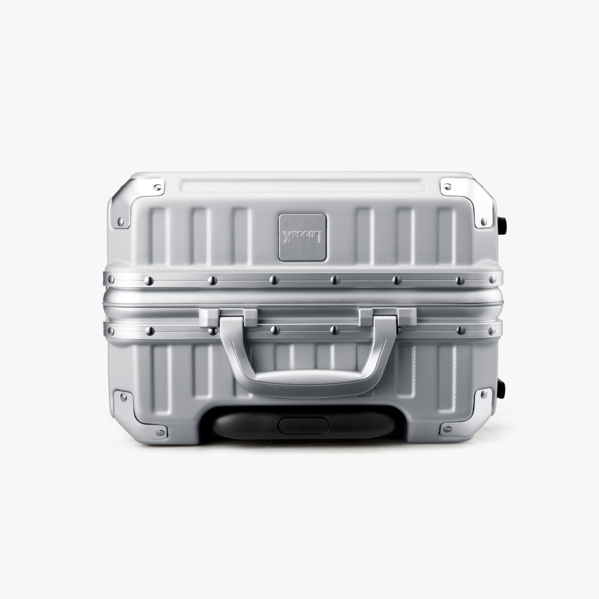 LUGGEX aluminum frame luggage suitcase set, 20-inch carry-on and 28-inch checked luggage with reinforced corners and side handle