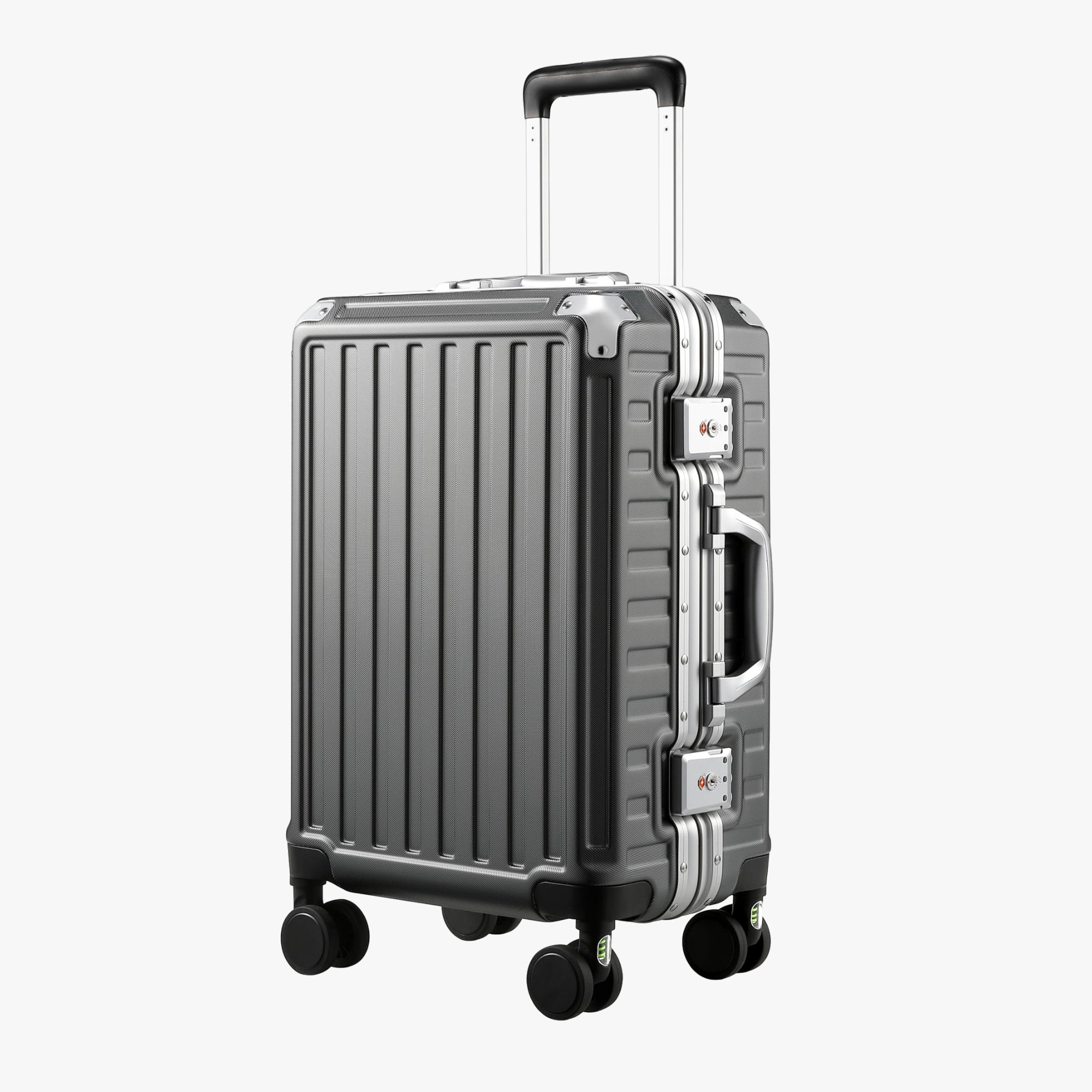 LUGGEX 20-inch aluminum frame carry-on luggage with zipperless TSA lock and spinner wheels
#color_charcoal