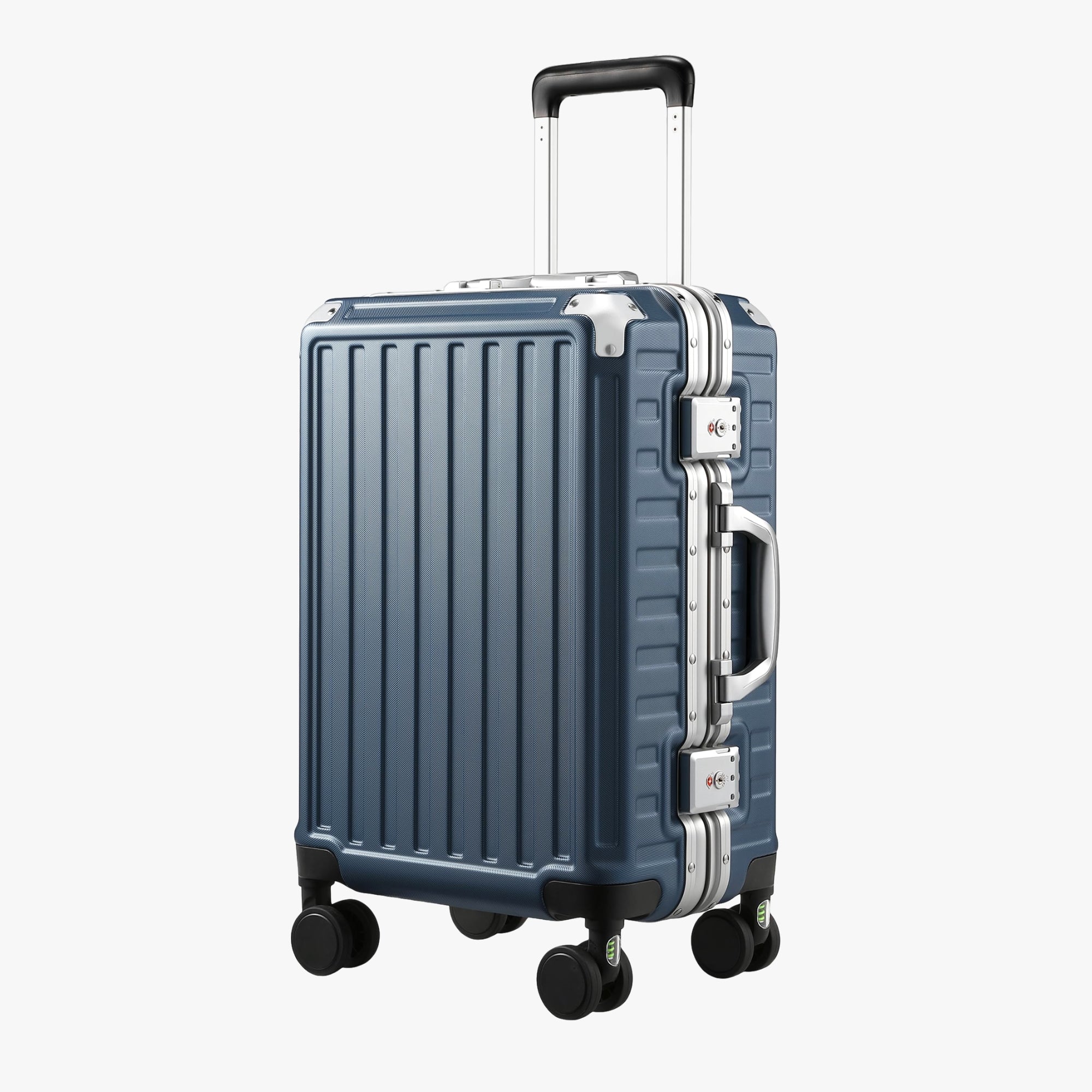 LUGGEX 20-inch aluminum frame carry-on luggage with zipperless TSA lock and spinner wheels
#color_blue