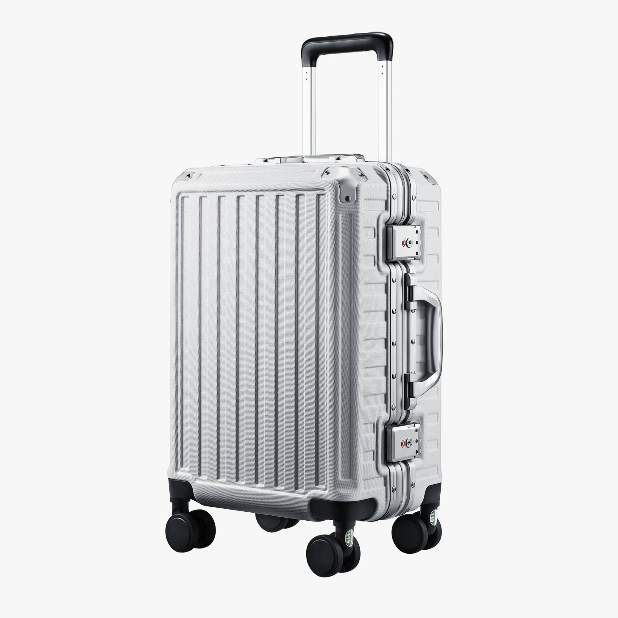 LUGGEX 20-inch aluminum frame carry-on luggage with zipperless TSA lock and spinner wheels
#color_sliver_grey