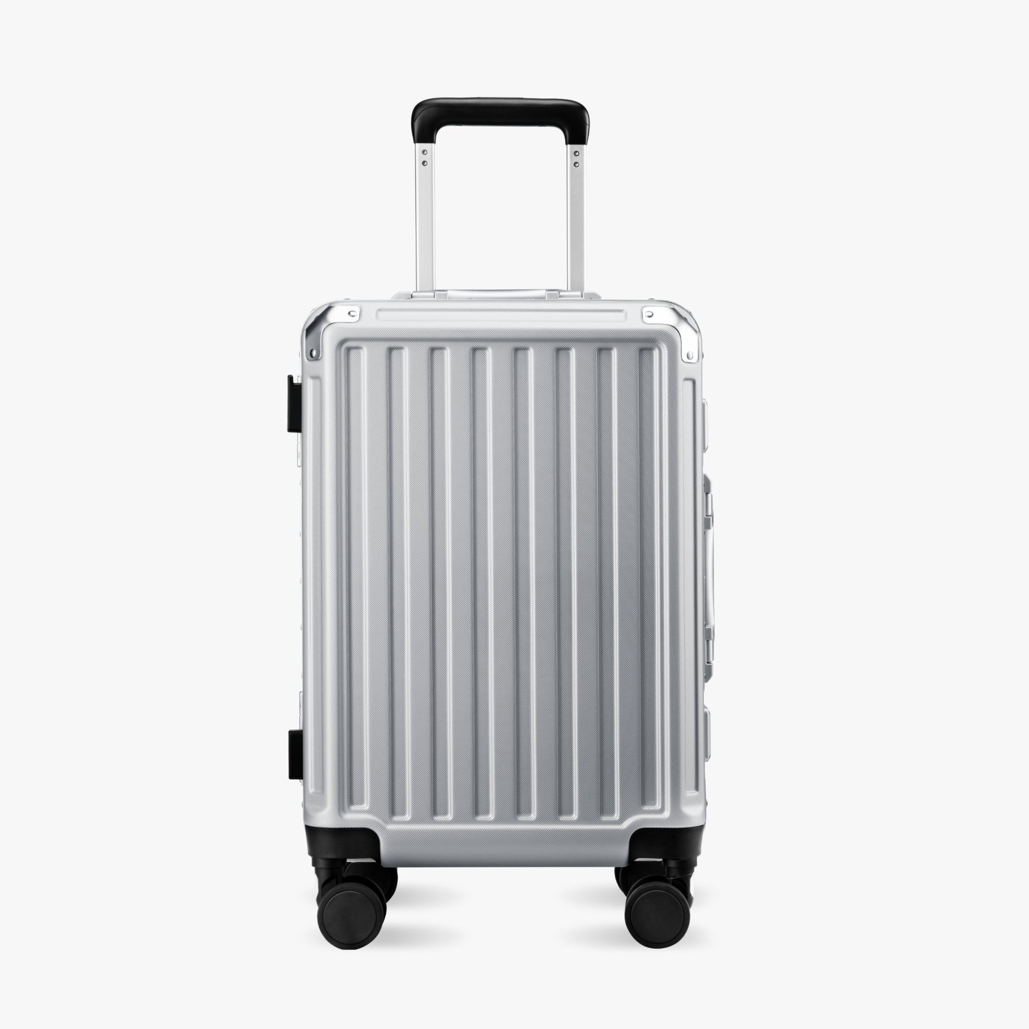 LUGGEX 20-inch aluminum frame carry-on luggage suitcase with TSA lock and spinner wheels
#color_silver-gray