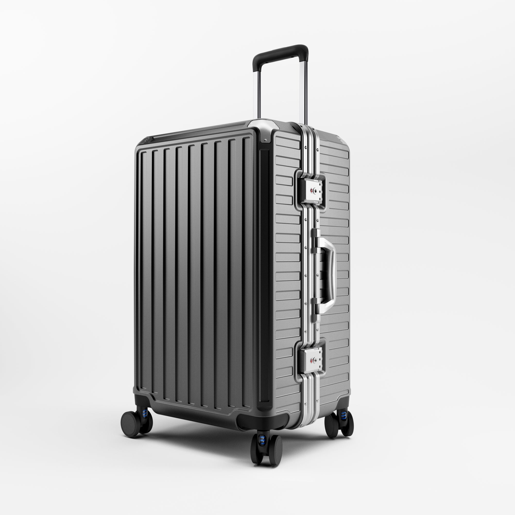 LUGGEX 24-inch aluminum-frame zipperless check-in suitcase with TSA-approved lock and smooth spinner wheels