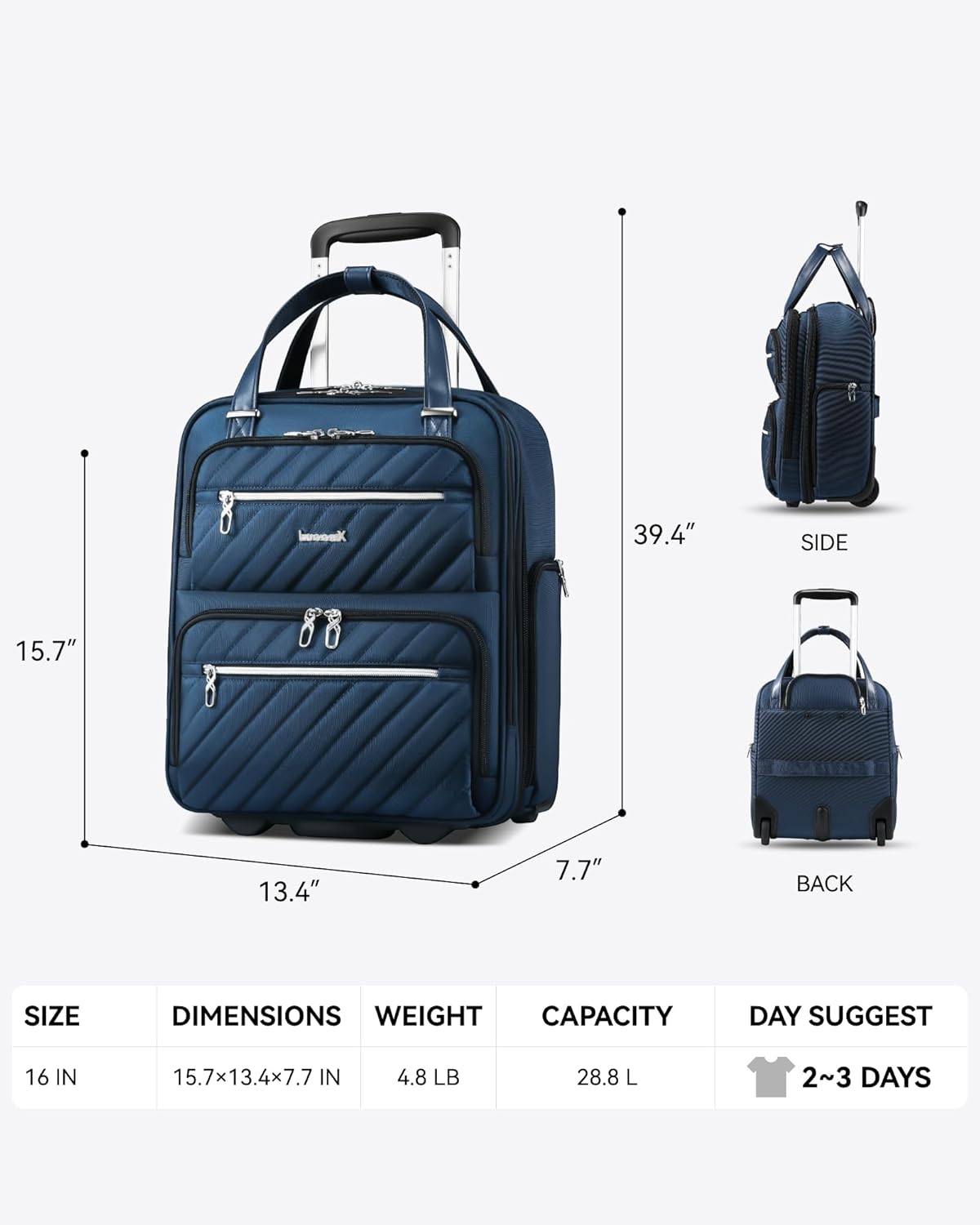 Compact Underseat Carry-On Luggage with Smooth-Rolling Wheels, Airline-Approved Size for Effortless Cabin Travel - Durable Design Fits Perfectly Under Plane Seats.