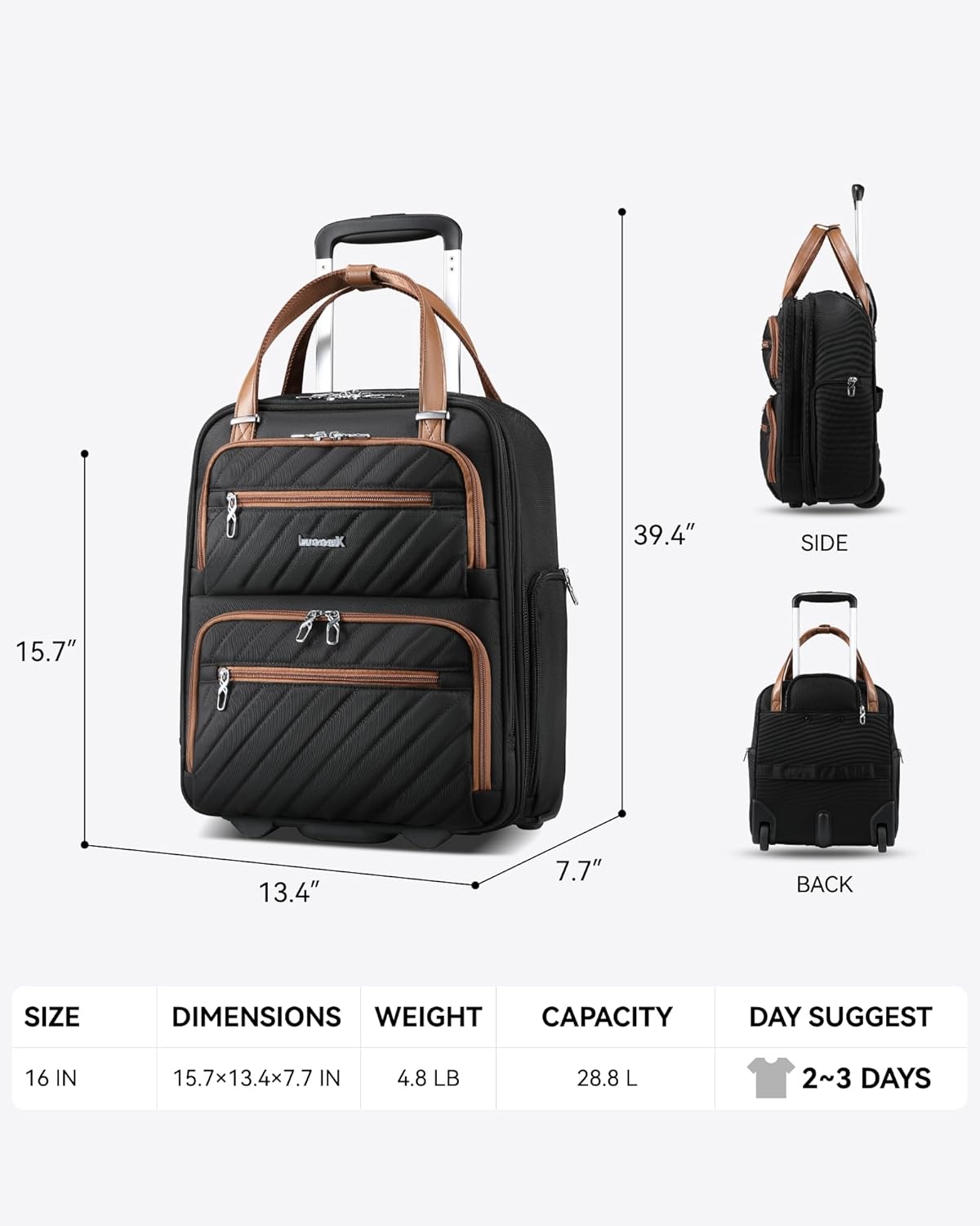 Compact Underseat Carry-On Luggage with Smooth-Rolling Wheels, Airline-Approved Size for Effortless Cabin Travel - Durable Design Fits Perfectly Under Plane Seats.