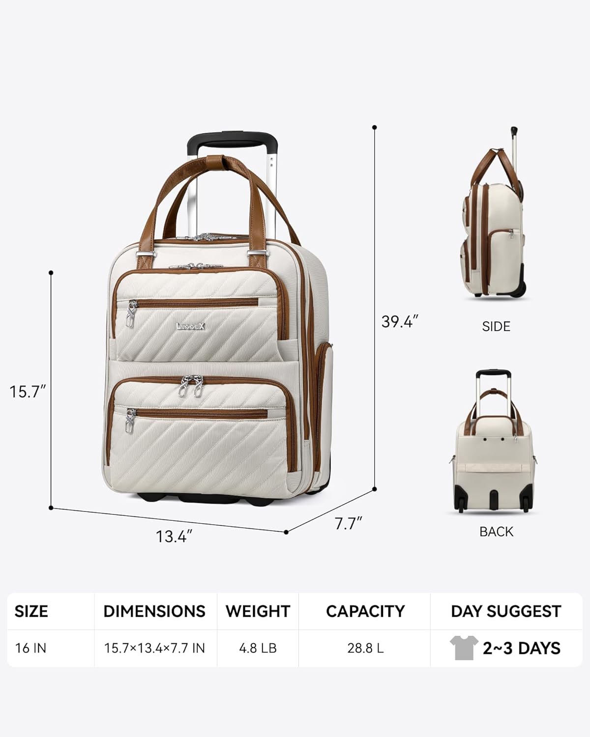 Compact Underseat Carry-On Luggage with Smooth-Rolling Wheels, Airline-Approved Size for Effortless Cabin Travel - Durable Design Fits Perfectly Under Plane Seats.