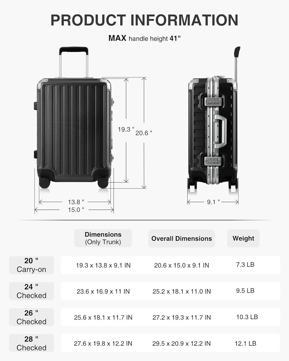 Zipperless Aluminum Luggage - Durable Gift-Ready Travel Bag with Secure Closure & Compact Size for Effortless Trips