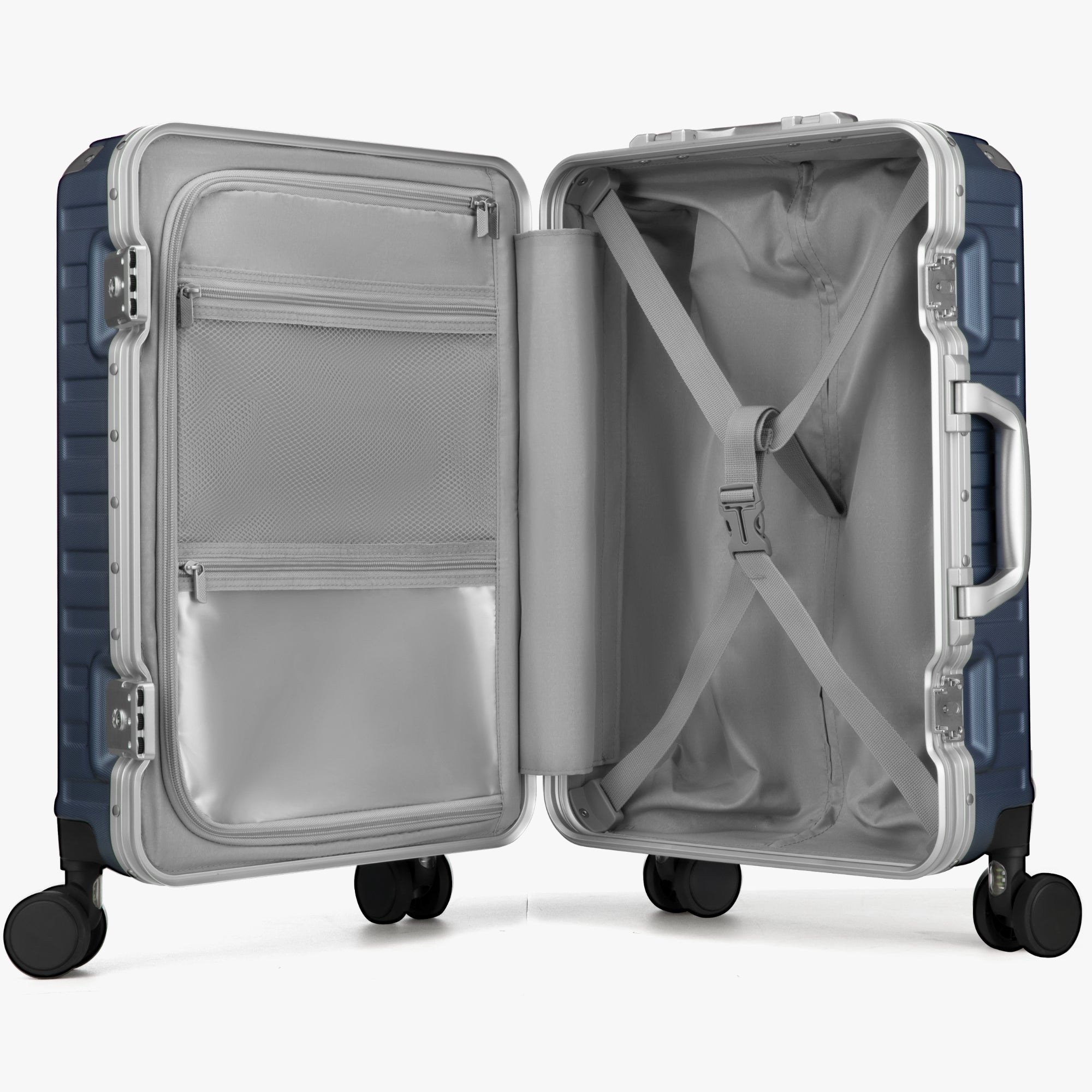 LUGGEX carry-on luggage suitcase with spacious interior, cross straps and waterproof pocket
#color_blue