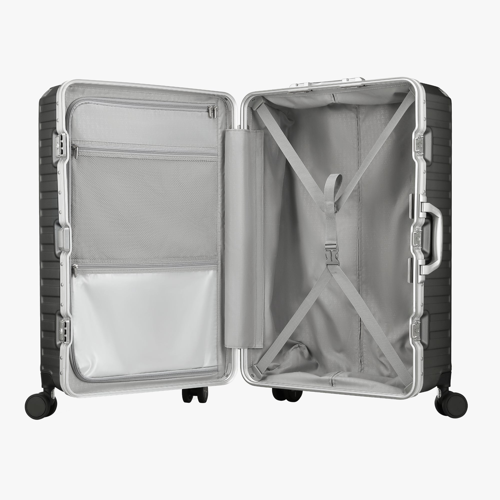LUGGEX check-in luggage suitcase with spacious interior, cross straps and waterproof pocket