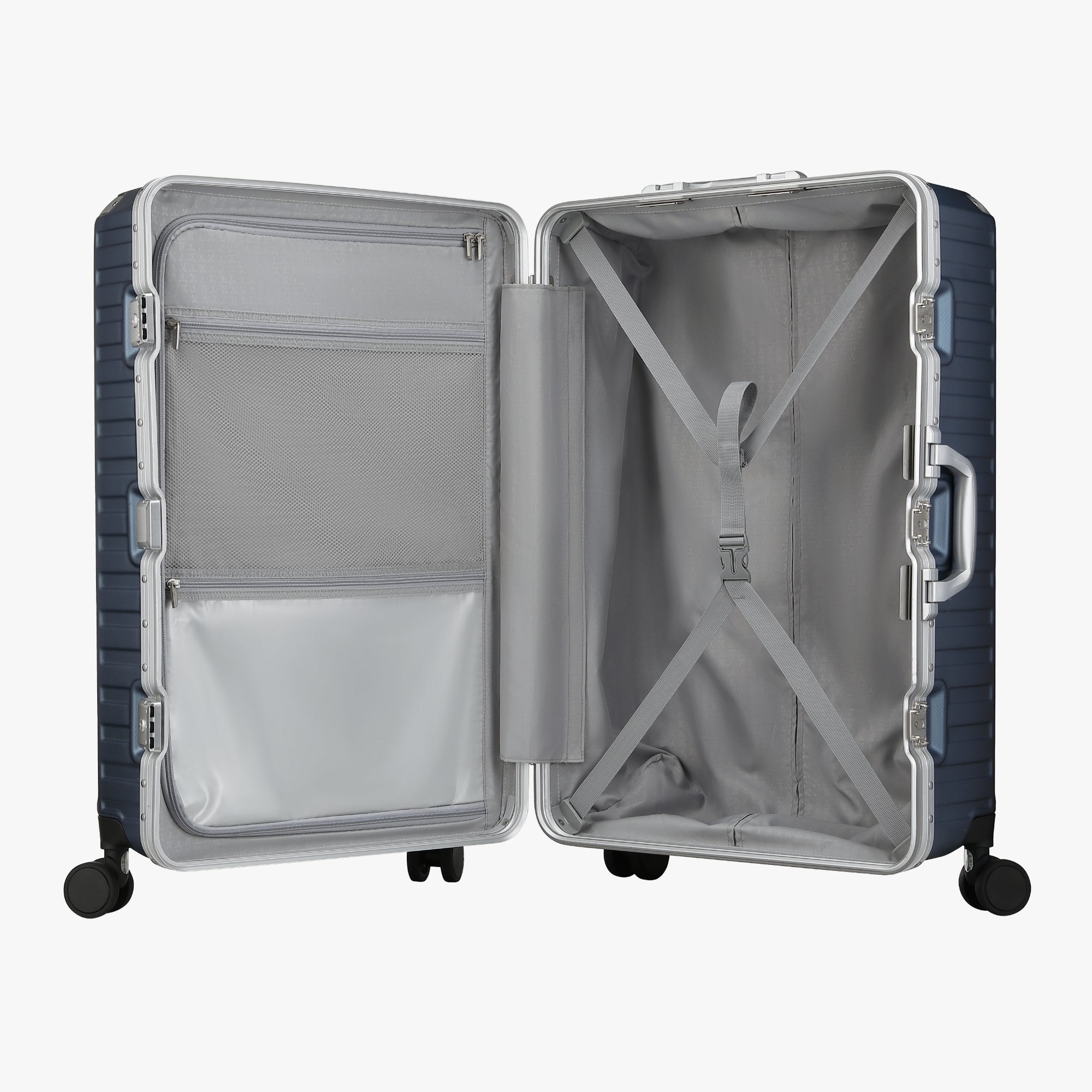 Luggex check-in luggage suitcase with spacious interior, cross straps and waterproof pocket