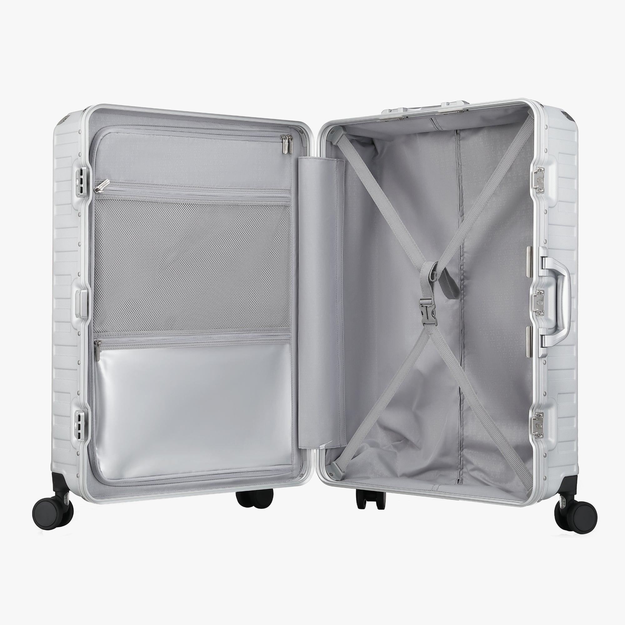Luggex check-in luggage suitcase with spacious interior, cross straps and waterproof pocket