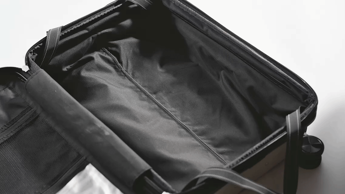 HUP3 Peach Suede Carry-On Luggage: Skin-Friendly Interior, Smart Packing Design & Internal Compartment View for US Travelers