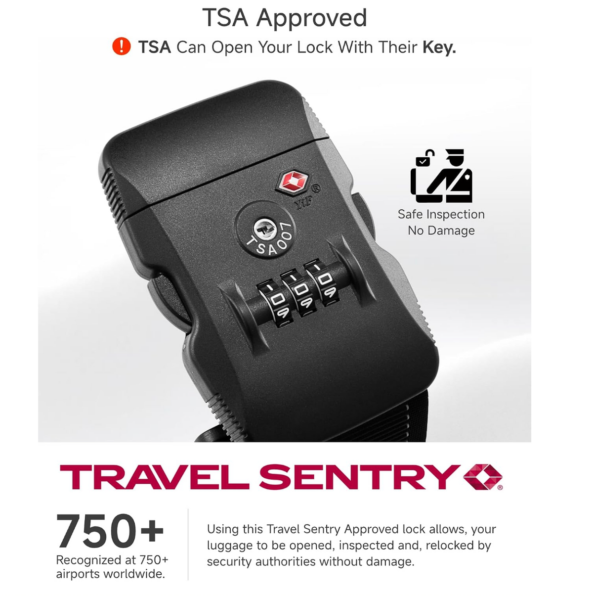 Epic Travel Lock Strap -- Prevents Accidental Opening During Travel