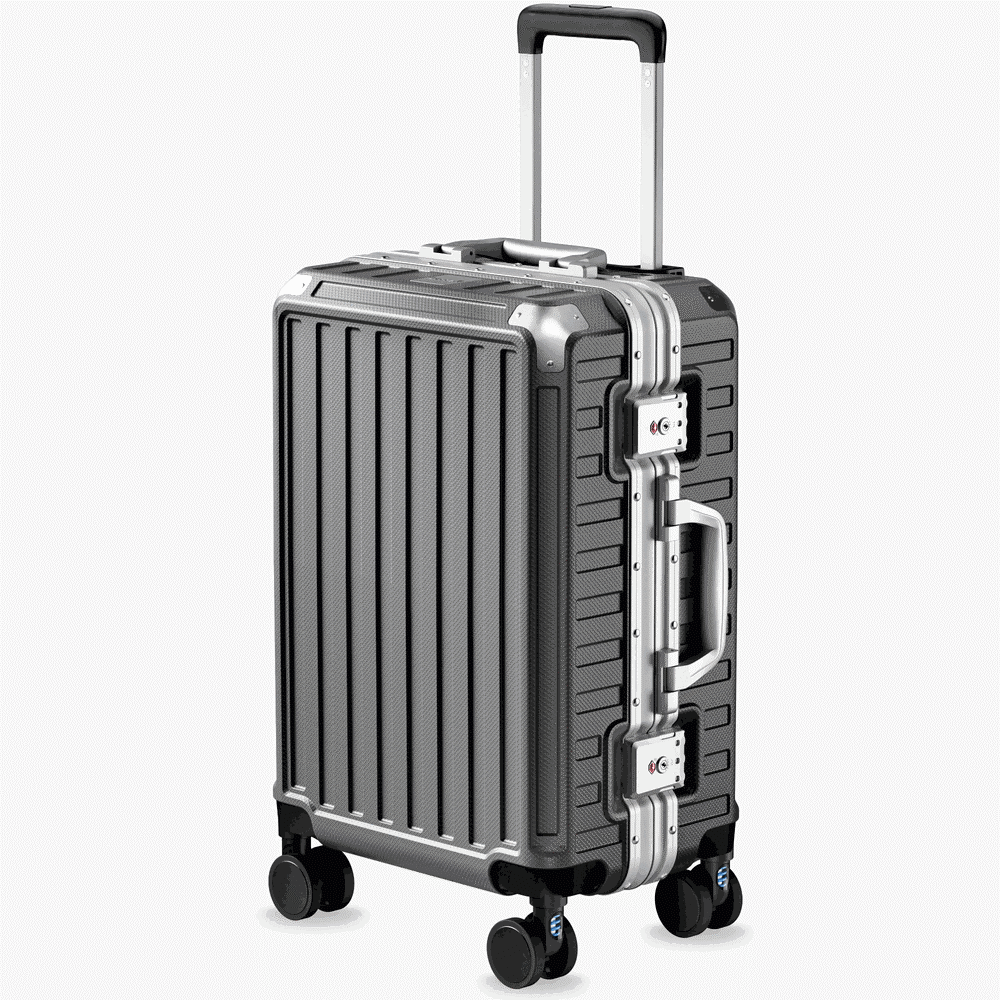 ZX Carry-On 20" | Zipperless Aluminum Frame Luggage with TSA Lock Zipperless Zipperless_doutub_gif