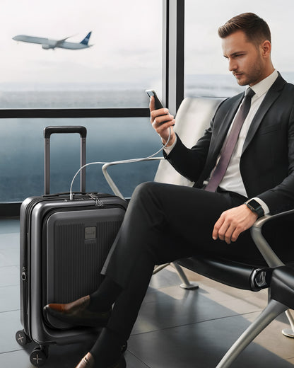 LUGGEX Smart Luggage Set | Front-Opening for Quick Access with USB Port (20/28)
