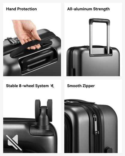 LUGGEX Smart Luggage Set | Front-Opening for Quick Access with USB Port (20/28)