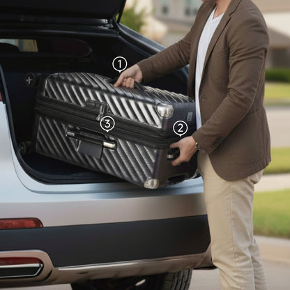 Luggex Adventure-Proof Trunk | Deep Capacity & Expandable Design(24 Inch) 24-Inch Black 13_1x_06a67564-5eca-476c-bcd4-5cb44cb8de36