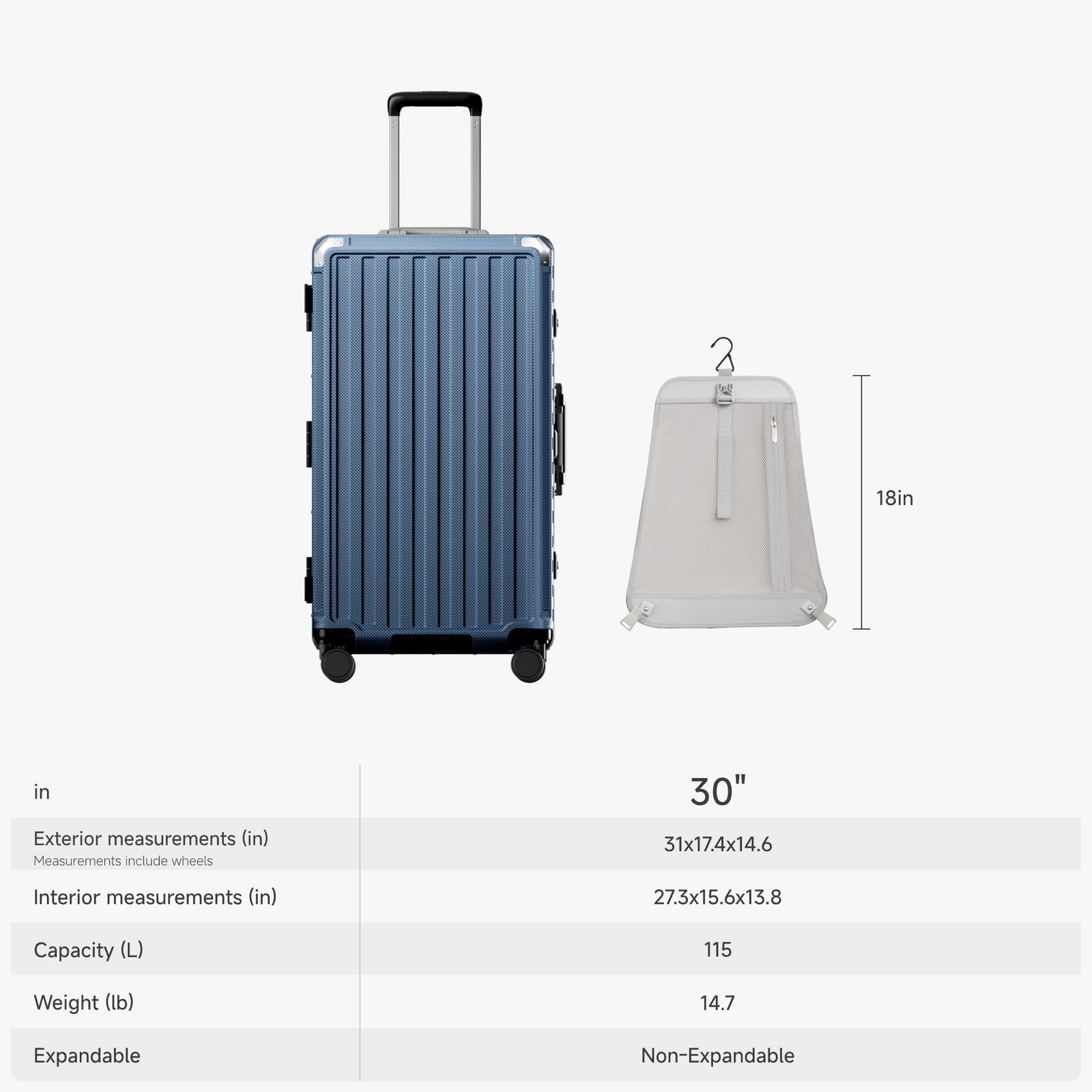 100% polycarbonate hard shell, and reinforced aluminum frame for durable protection and long-term travel use. 