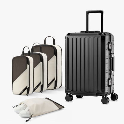 ZX Bigger Carry-on 21'' & Packing Cube Set | Zipperless Aluminum Frame, TSA Lock） Black 20260126-171652_380956fe-d2bf-4668-9e2c-4ffe67863c7c