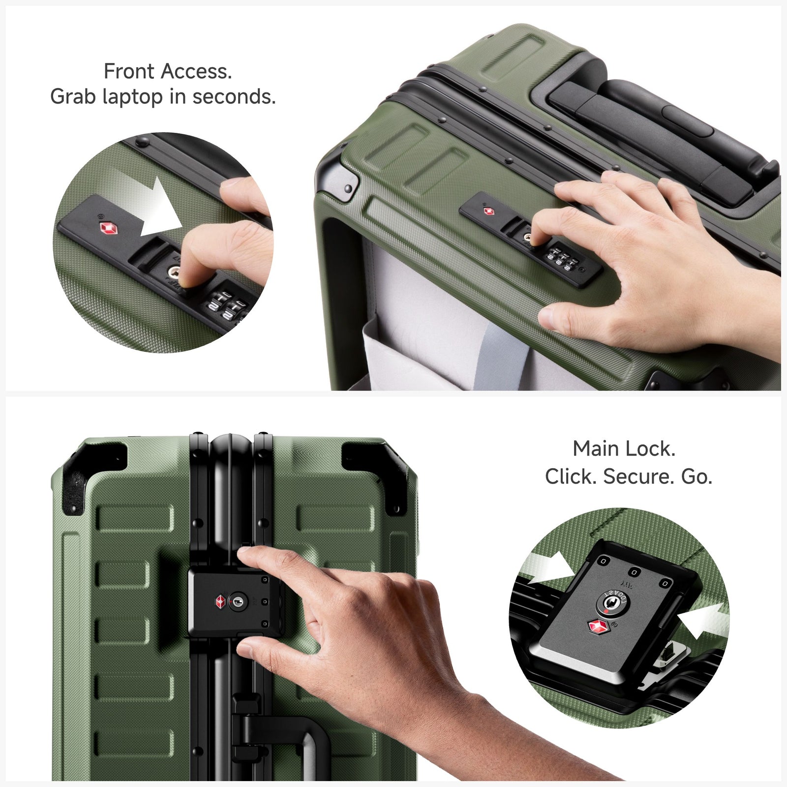 ZX Zipperless Aluminum Frame & Front Open, Tsa lock #color_black