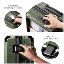 ZX zipperless luggage, best carry on suitcase #color_olive_green
