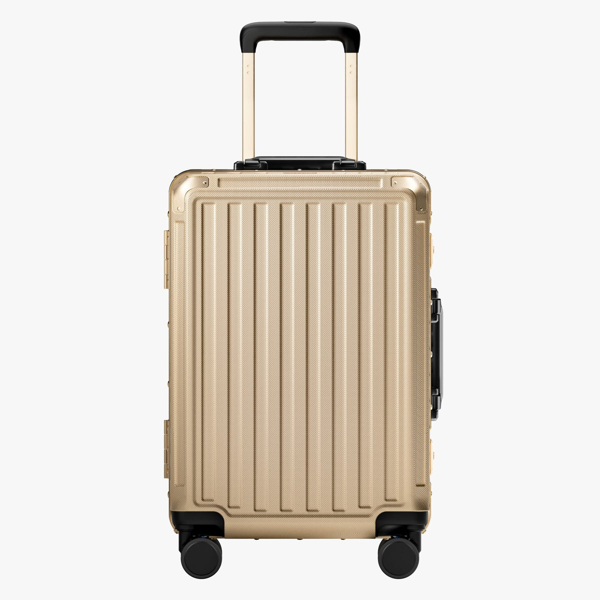 LUGGEX ZX 20-inch champagne gold suitcase, front view. #color_champagne_gold