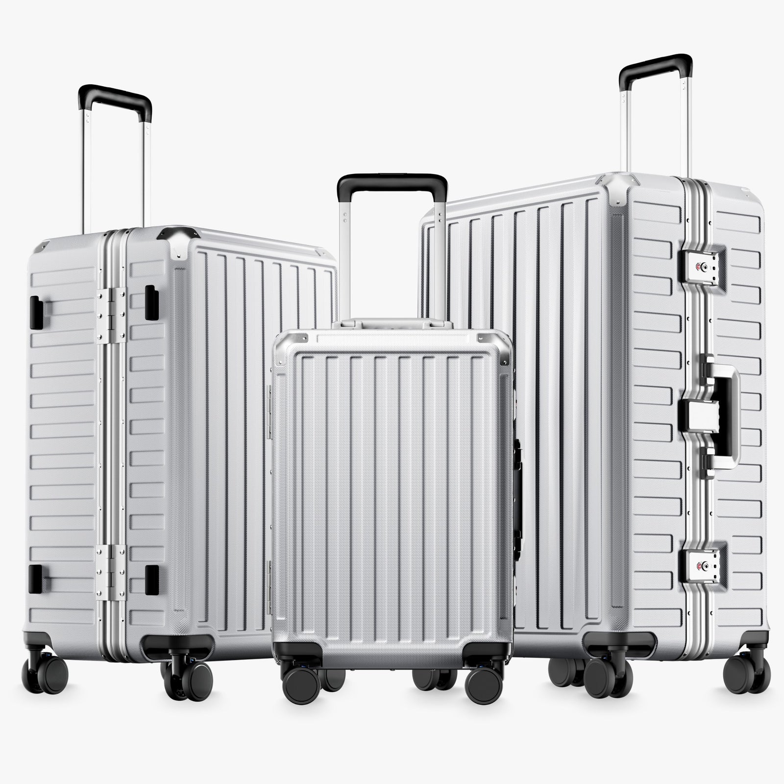100% polycarbonate hard shell, and reinforced aluminum frame for durable protection and long-term travel use. 