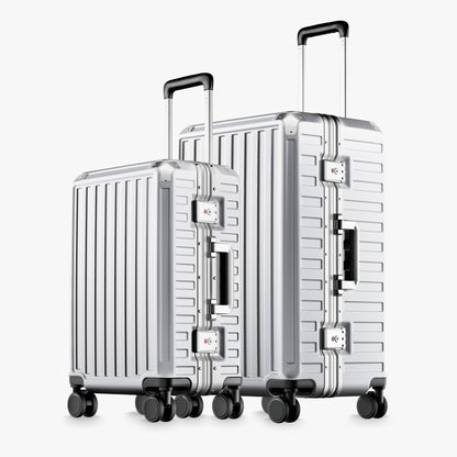 100% polycarbonate hard shell, and reinforced aluminum frame for durable protection and long-term travel use. 