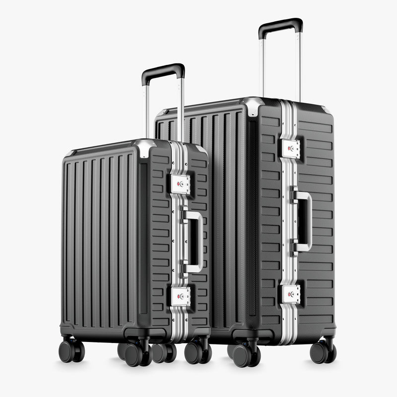 00% polycarbonate hard shell, and reinforced aluminum frame for durable protection and long-term travel use. 